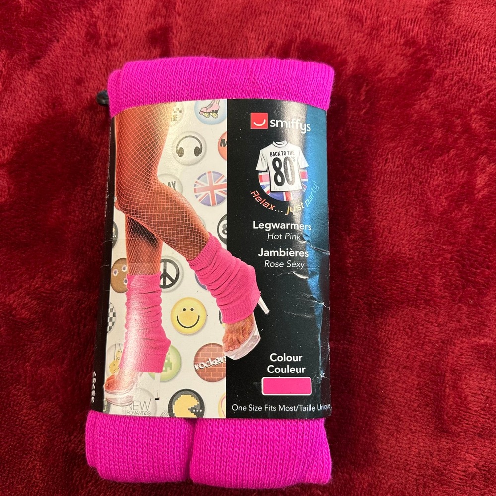Smiffys Hot Pink Legwarmers 80s Retro‎ Neon Costume Accessory 32757 One Size